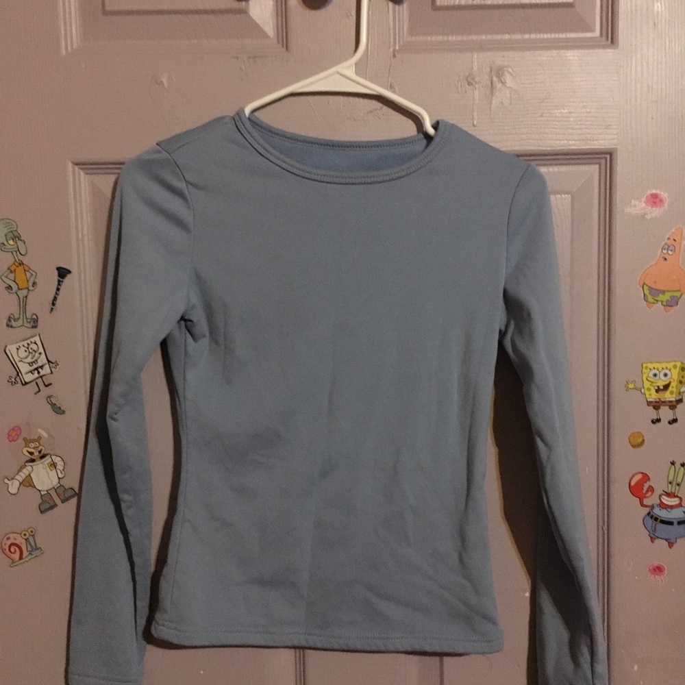 Women’s Long Sleeve Crew Neck Top - Light Blue